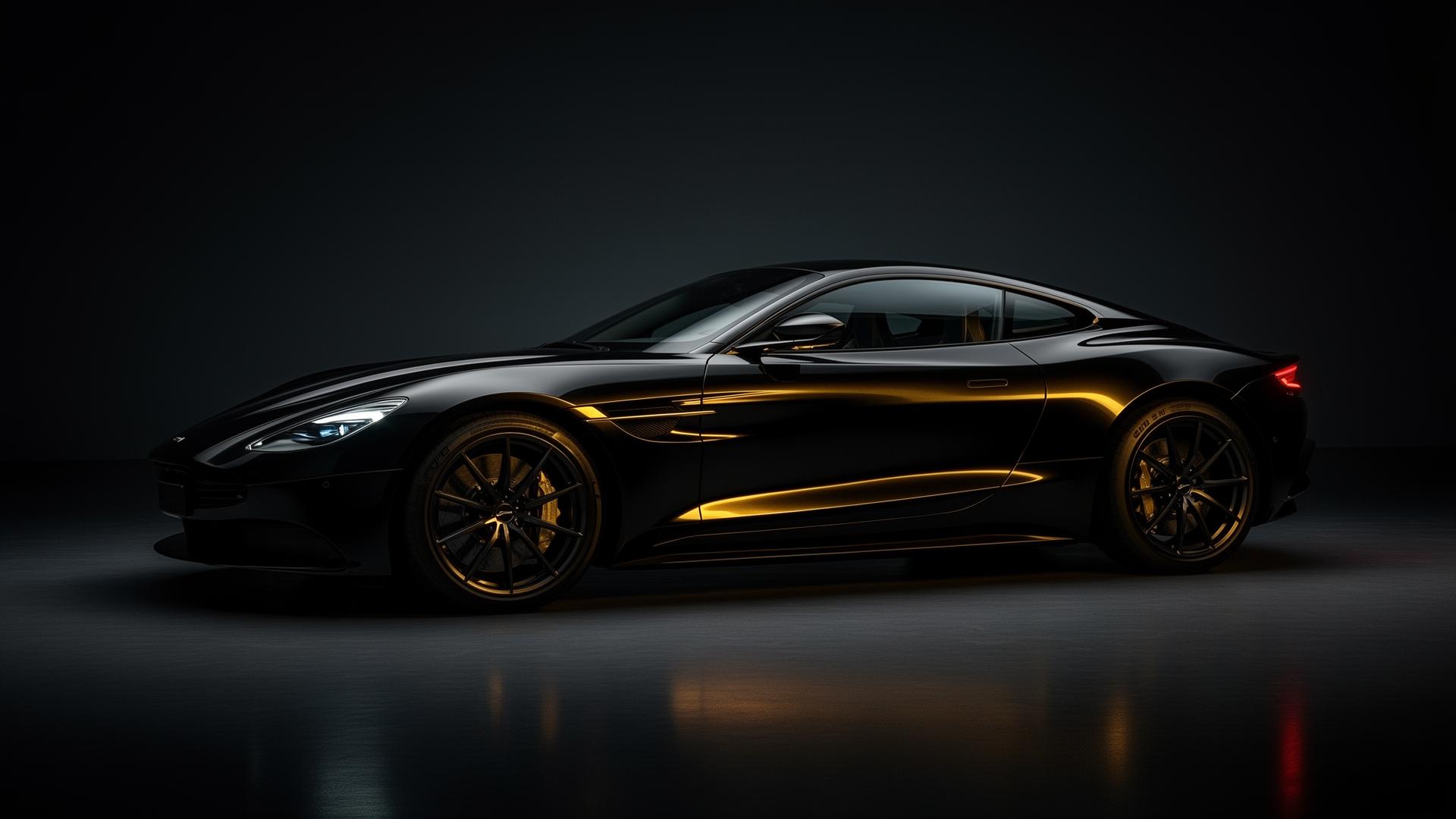 Luxury black sports car